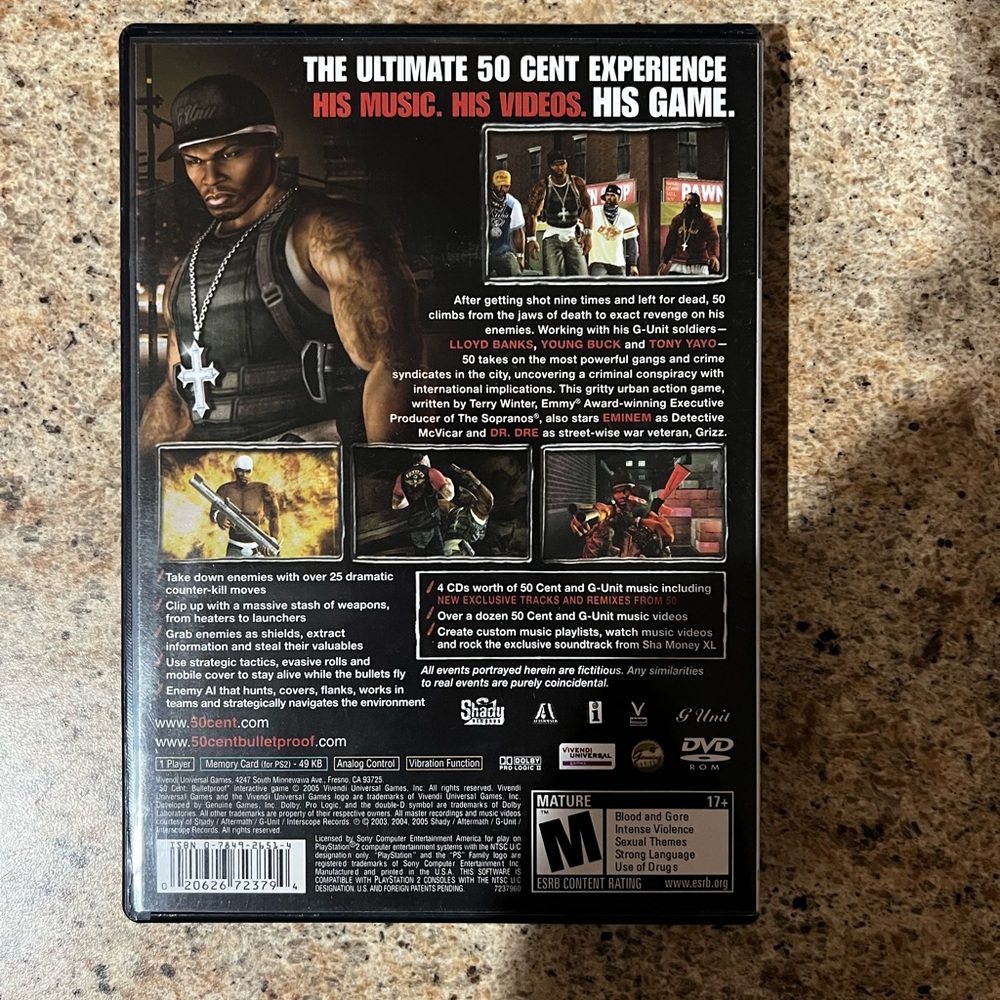 Sony PlayStation 2 Game - 50 Cent Bulletproof - Black and Red Cover - Picture 2 of 4